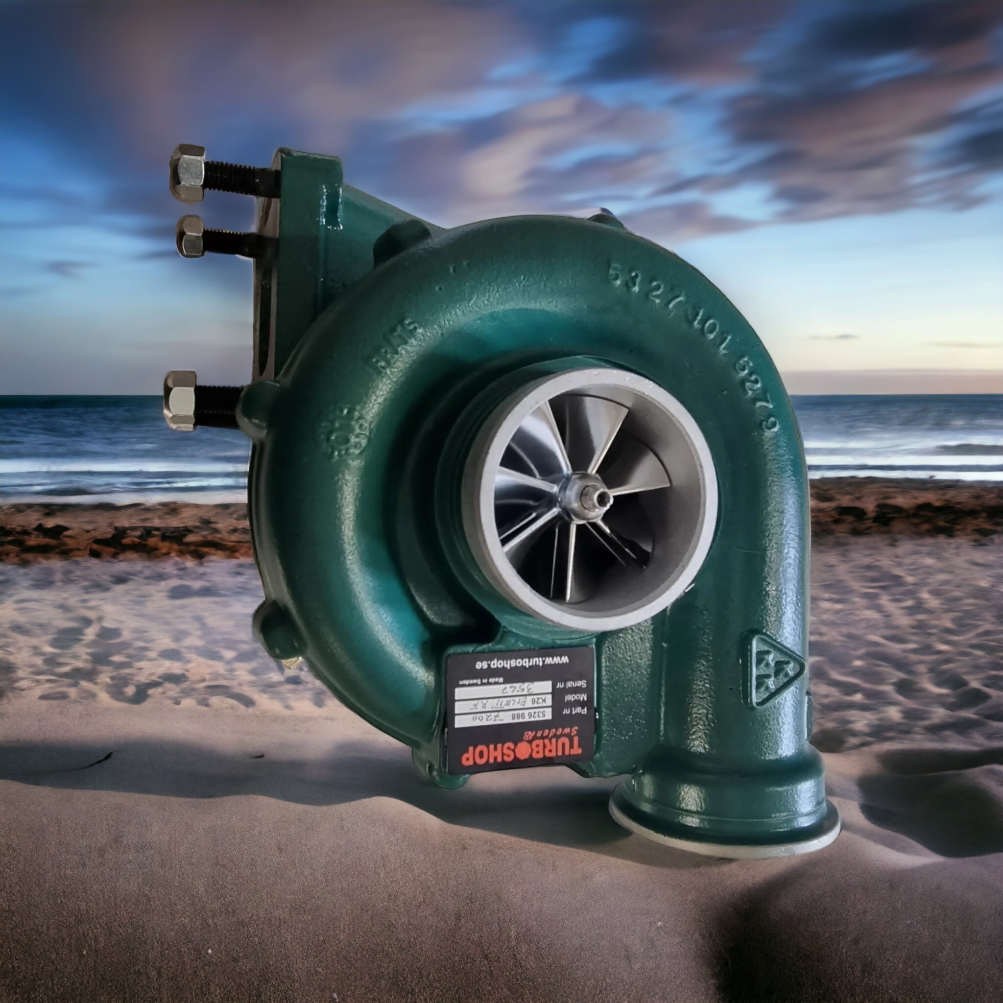 Volvo Penta komplett byteskit Billet upgrade  turbo 860352R / 53269886496,RF hylsa, billet, RF avgasknä, avgasklämma & packningssats