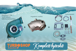 Volvo Penta komplett byteskit med turbo 861260 / 53269886497 avgasknä, avgasklämma & packningssats (Billet upgrade) (Bytesturbo) (Rostfri hylsa)