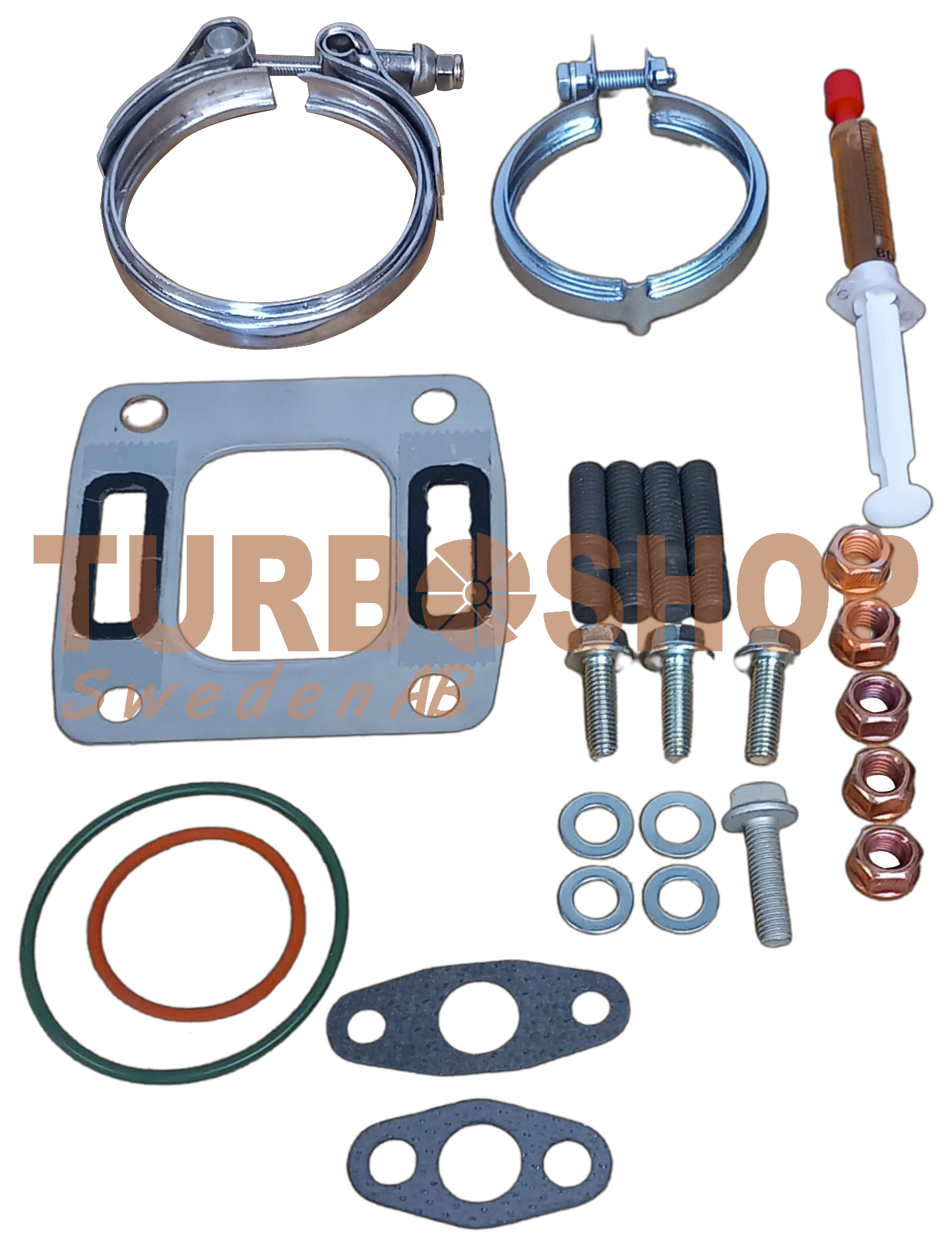 Volvo Penta komplett byteskit Billet upgrade  turbo 860352R / 53269886496,RF hylsa, billet, RF avgasknä, avgasklämma & packningssats