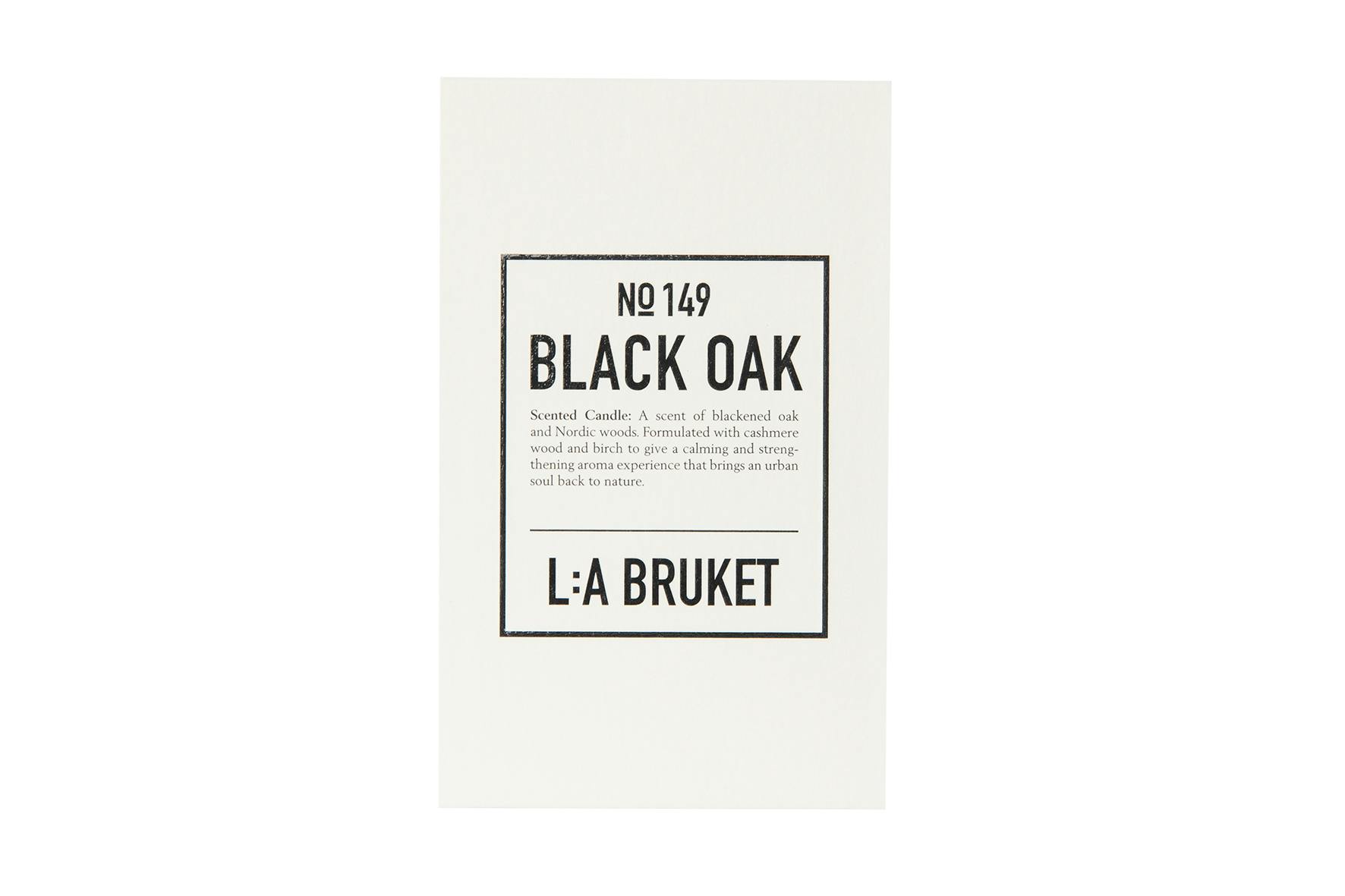L:A Bruket candle, Swedish gifts. vegan candle, black oak, natural candles, organic, Nordic style, mens gifts