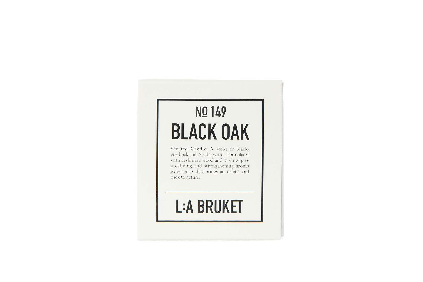 L:A Bruket candle, Swedish gifts. vegan candle, black oak, natural candles, organic, Nordic style, travel candles