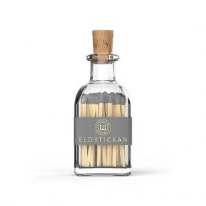 coloured matches, glass bottle, stylish home, great gifts, grey matches, elegant gifts