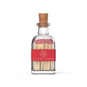 coloured matches, glass bottle, stylish home, great gifts, red matches, christmas gifts
