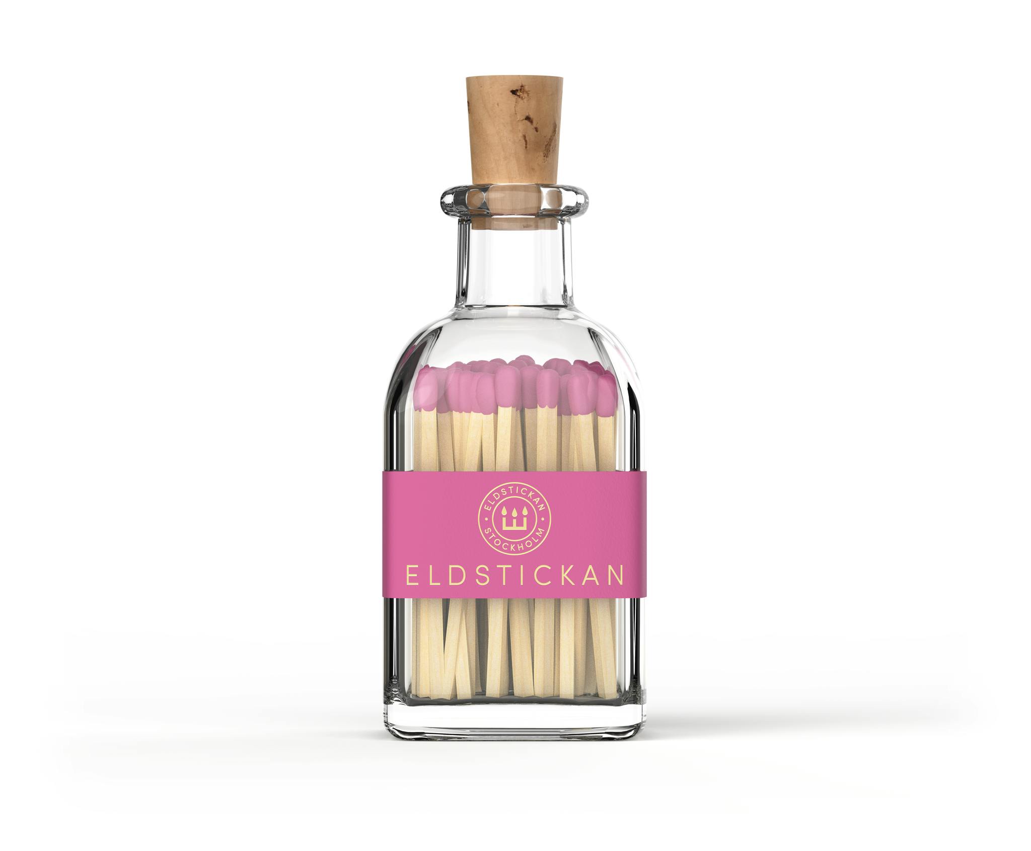 coloured matches, glass bottle, stylish home, great gifts, pink matches, pretty gifts