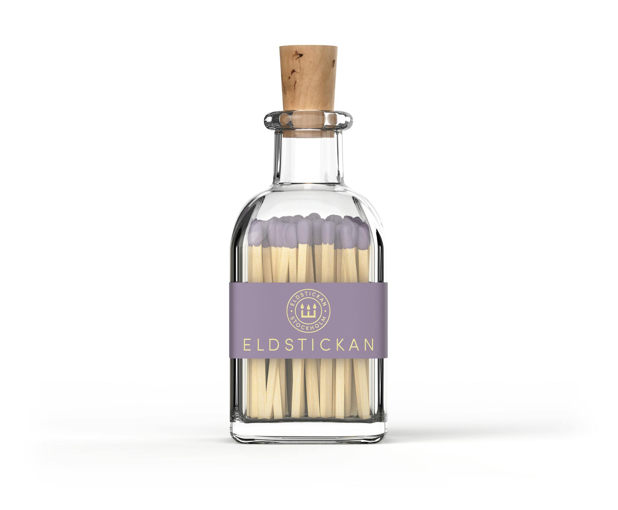 coloured matches, glass bottle, stylish home, great gifts, lilac matches