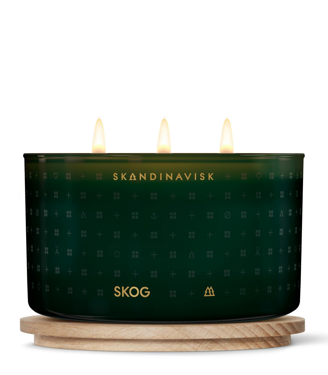 scented candles, vegan candles, organic candles, Skandinavisk, skog, forest, winter candles, Nordic gifts, 3 wick