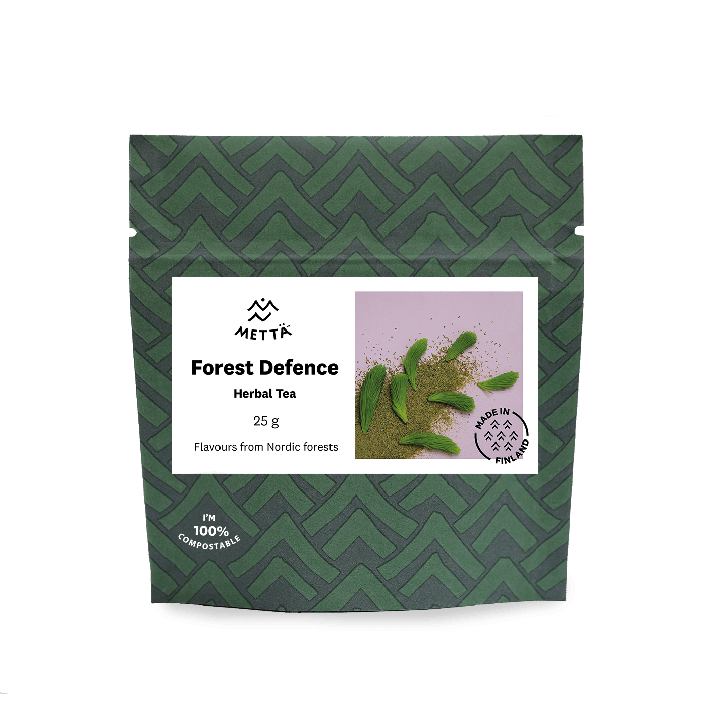forest tea, Nordic forests, Finland, spruce shoots tea, ginger tea, blackcurrant leaf tea, organic tea, sustainable packaging