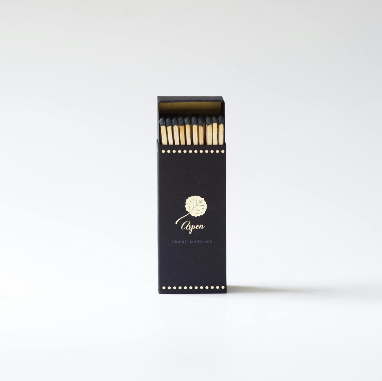 Gift box of matches in stylish box, for great men's gifts. Interior design gifts.