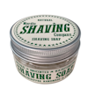 Stylish gift for men in this retro tin of unscented, natural shaving soap for wet shaving.