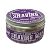 Stylish gift for men in this retro tin of natural shaving soap for wet shaving, with lilac scent