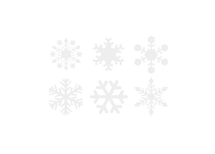Snöflingor Små 5-Pack - Skyltvinyl