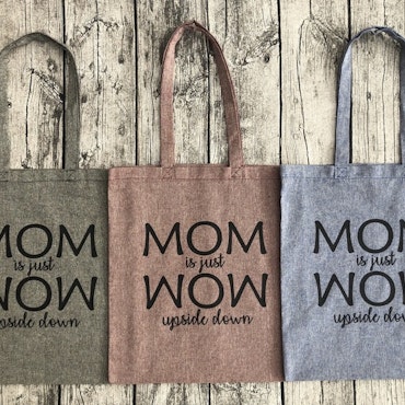Tygkasse Recycled "MOM is just WOW"
