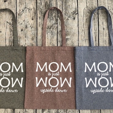 Tygkasse Recycled "MOM is just WOW"