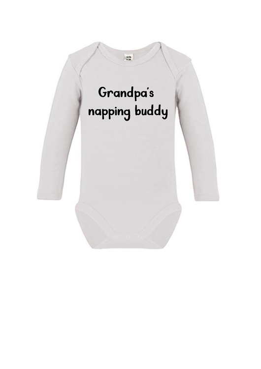 Body med tryck "Grandpa's napping buddy"