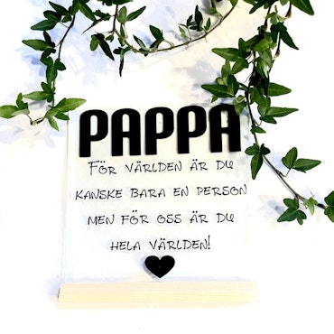 Glasplatta med träfot - PAPPA -