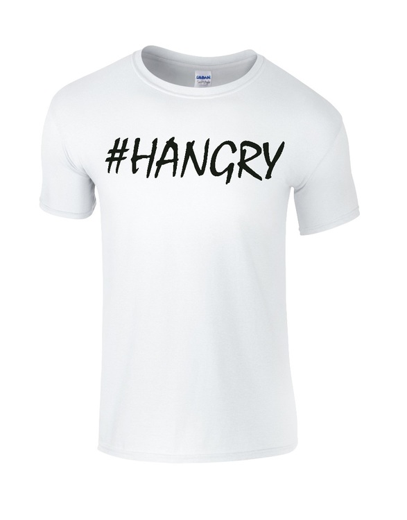 T-shirt med tryck " #HANGRY "