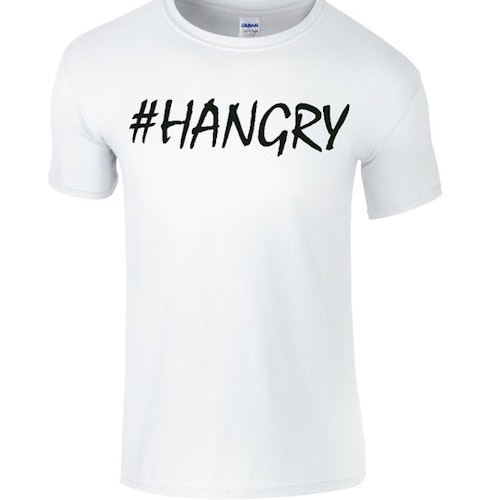 T-shirt med tryck " #HANGRY "