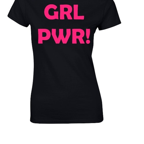 T-shirt med tryck "GRL PWR!"