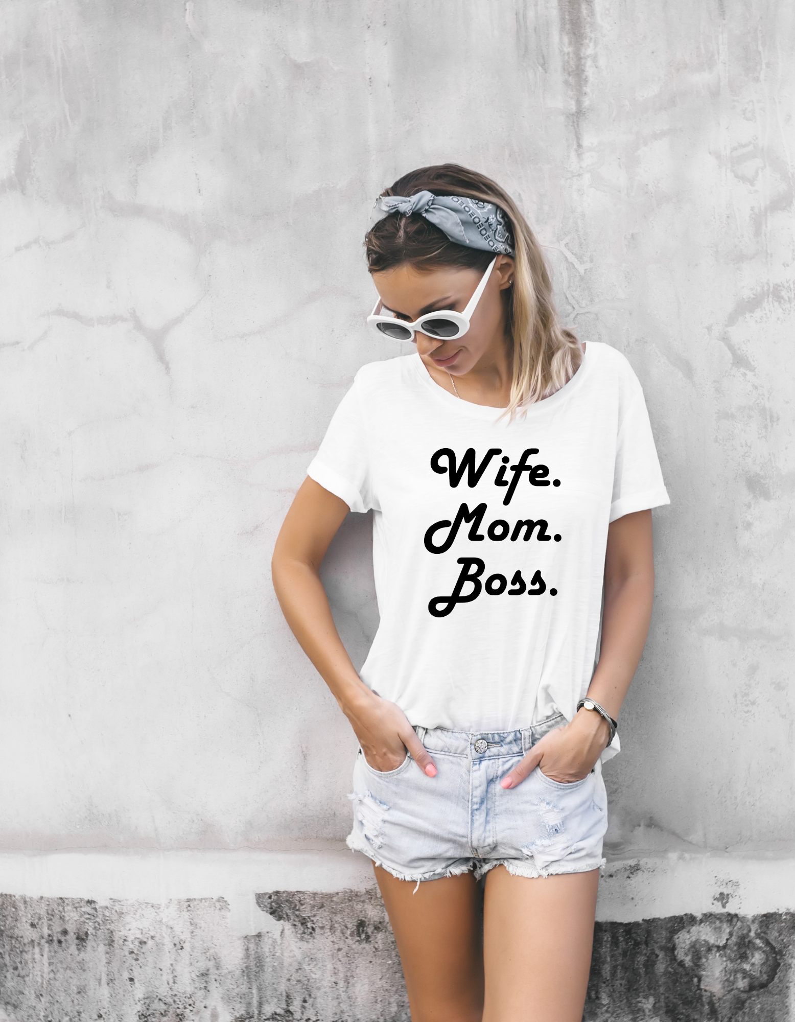 Wife Mom Boss - Textiltryck -