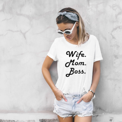 Wife Mom Boss - Textiltryck -