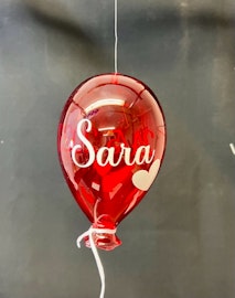 Ballong i glas med namn
