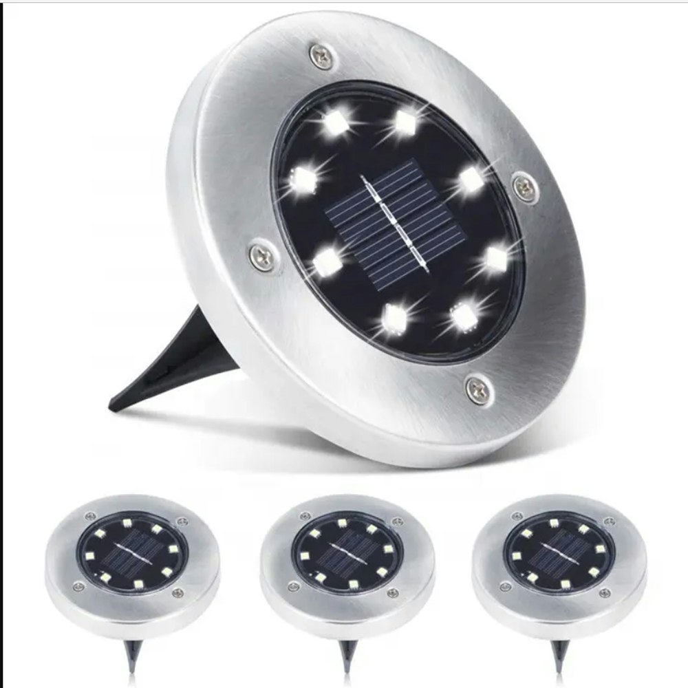 Utebelysning - Markspotlights - 8 LED - Solceller - (2-Pack)