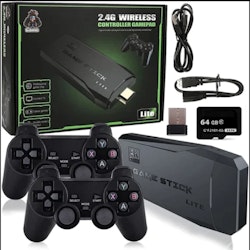 Game Stick Lite - 64 GB - 20000 Spel - 2 Kontroller -