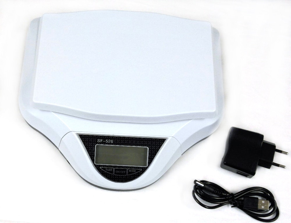 Paketvåg 25 kg - Adapter ingår - (SVART)
