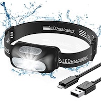 Pannlampa - USB - Rörelse Sensor - Svart -