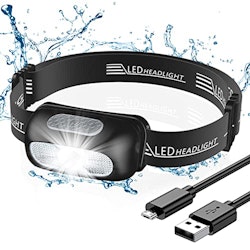 Pannlampa - USB - Rörelse Sensor - Svart -