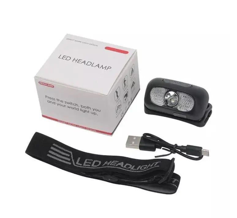Pannlampa - USB - Rörelse Sensor - Svart -