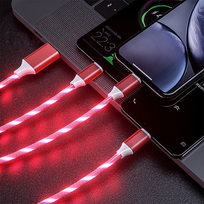 Mobil Laddare Magnetiska 3 in 1 Flash Kabel USB-C - iPhone - Android