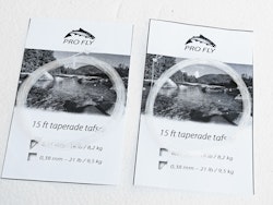 Pro Fly 15´ Taperade Lax tafsar 0.34 mm + 0.38 mm ( 2 st)
