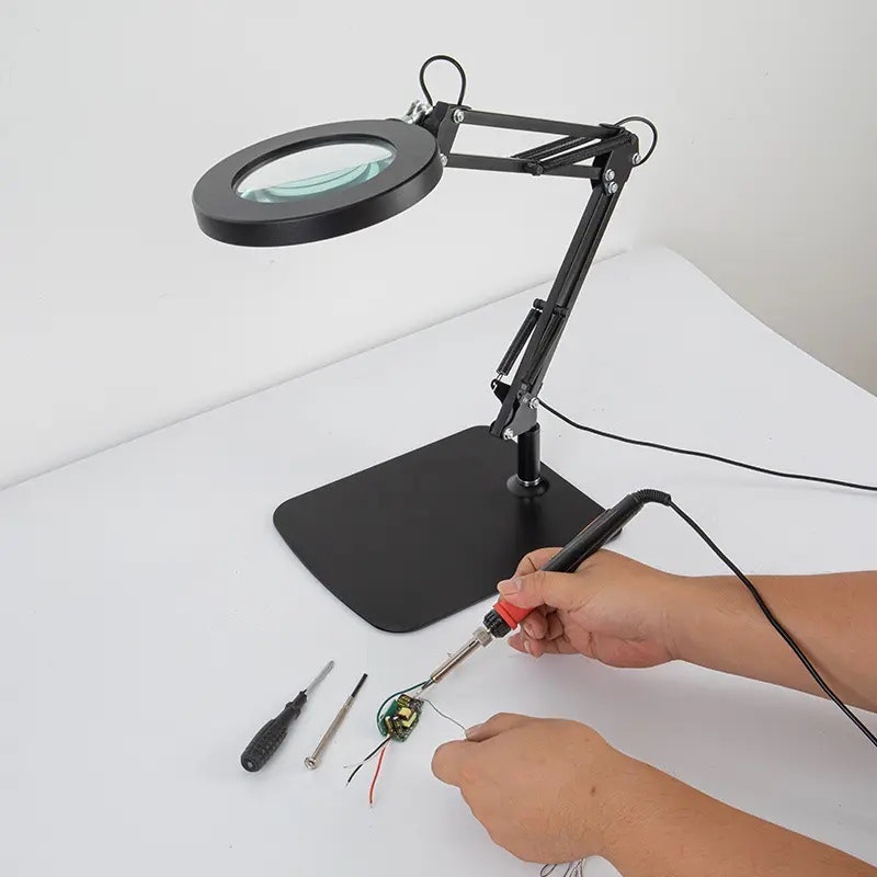 Förstoringslampa 14X med 72 LED-Lampor - Bords platta -