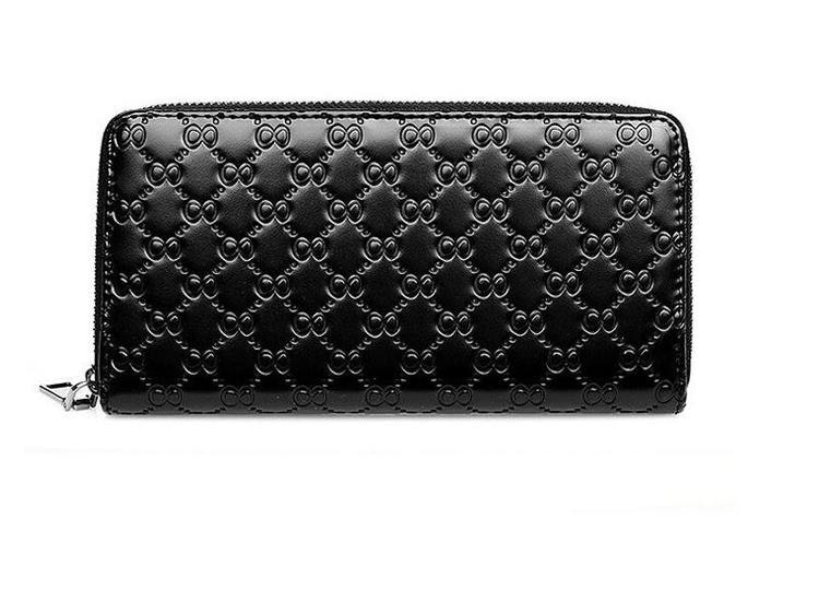 Stor plånbok i äkta skinn - 8 Style - Svart