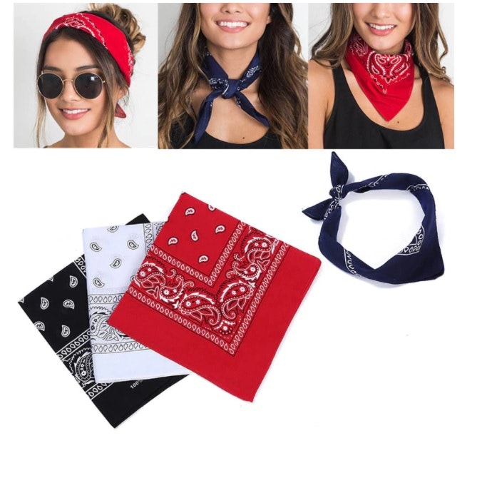 3-pack Bandana Paisley  Röd, svart och vit