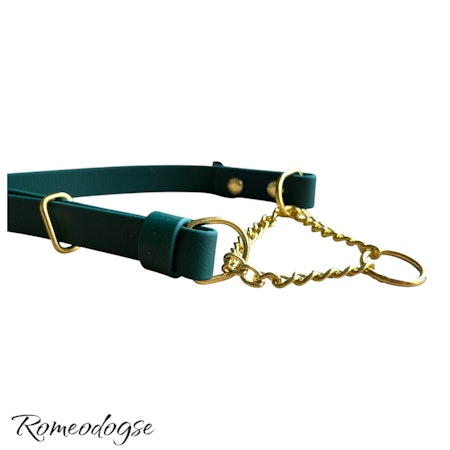 Hundhalsband Biothane kedja justerbart 16,19,25mm