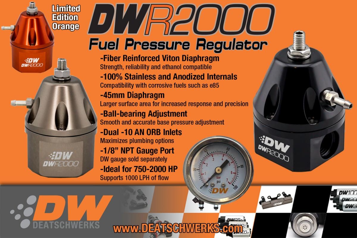 DeatschWerks Bränsletrycksregulator DWR2000 Svart