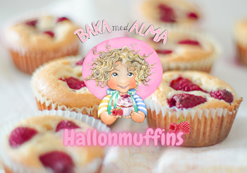 Hallonmuffins - nedladdningsbar - Pdf - Baka med Alma