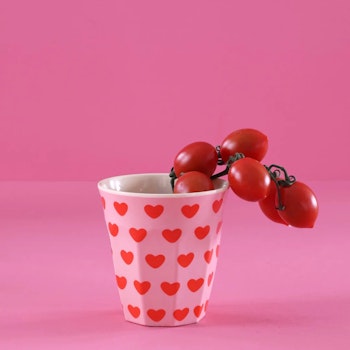 Kopp soft rosa med "Sweet hearts" tryck  - Medium