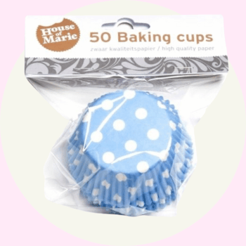 Kakform - Muffinsform -  Blå med vita prickar