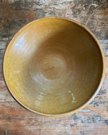 Keramikskål gul/brun