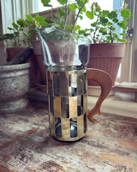 Kanna glas/mässing/trä