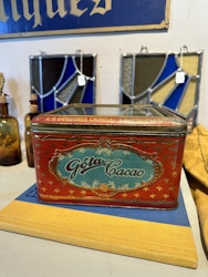 Plåtburk Göta Cacao med glas i locket (speciell frakt)