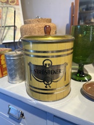 Stor plåtburk med knopp socker
