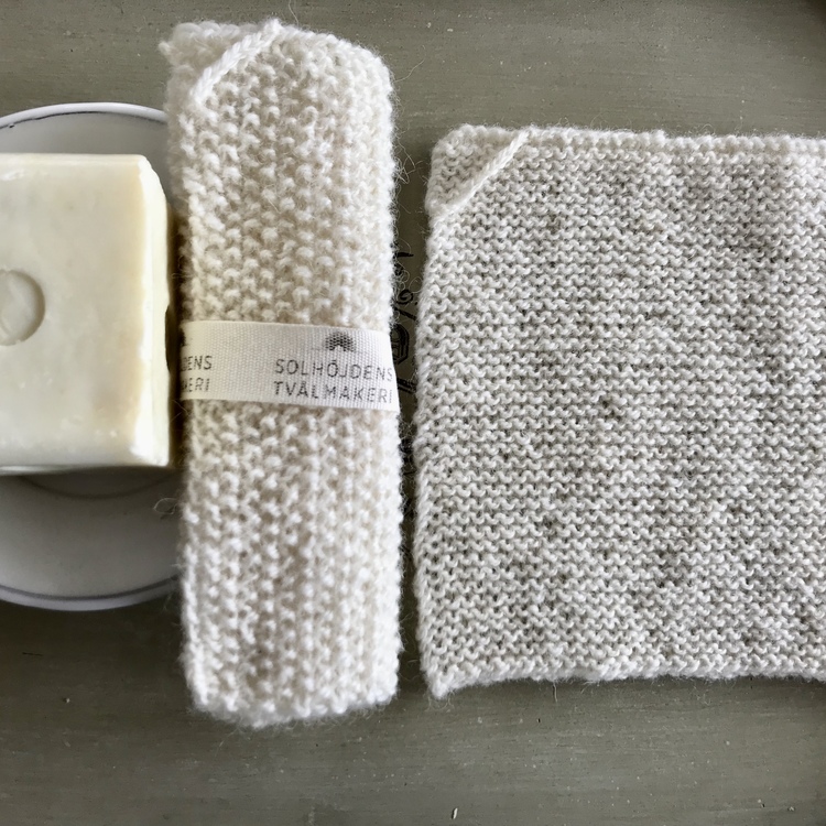 Tvättlapp i ull från Solhöjdens Tvålmakeri