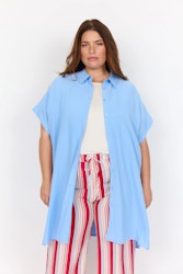 Plussize WaSia långskjorta blå