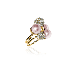 BERRY PEARL SPARKLE MAXI RING - LJUSROSA
