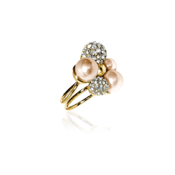 BERRY PEARL SPARKLE MAXI RING - CHAMPAGNE