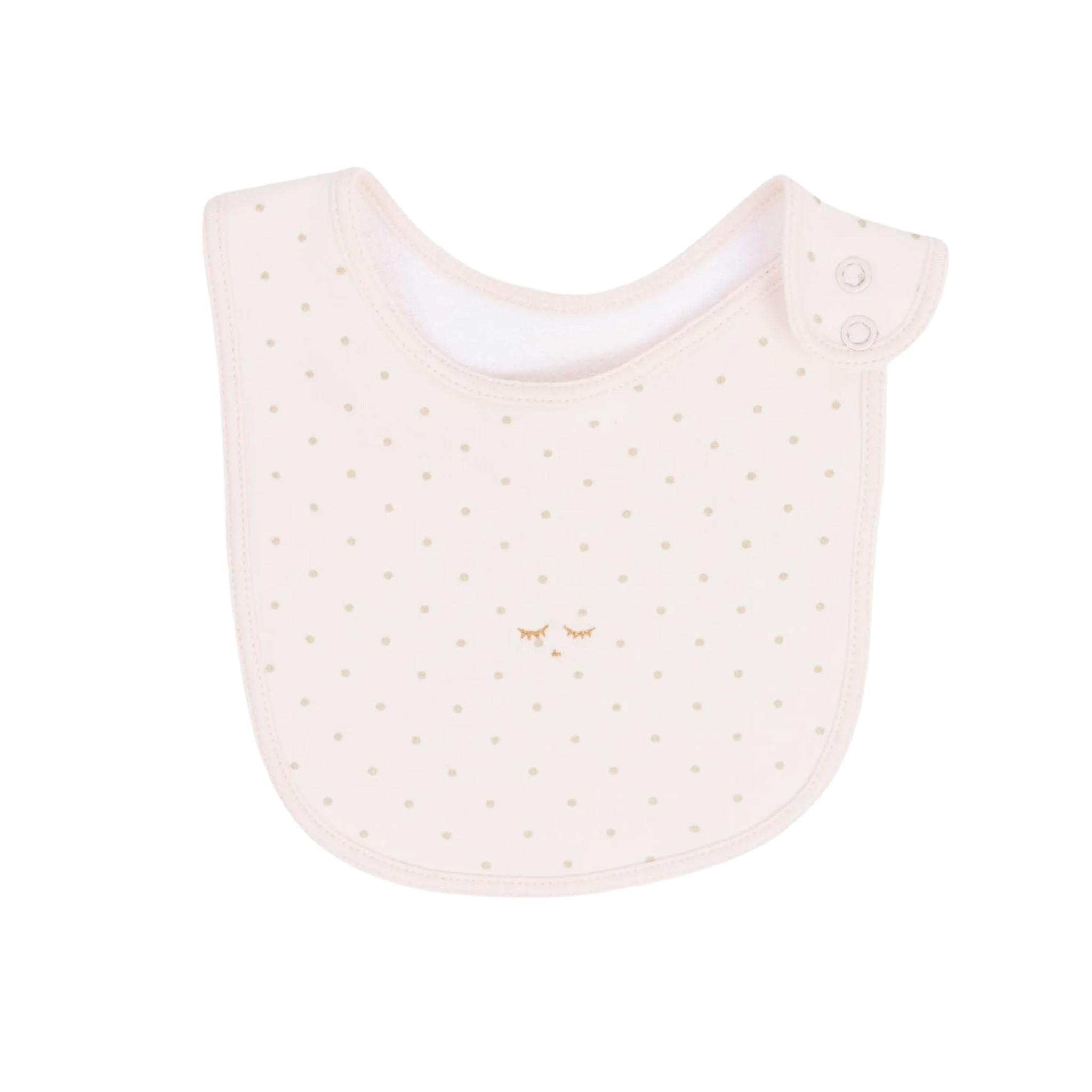 Scarf/dregglis - Saturday Bib baby pink/gold dots